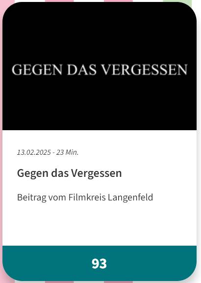 Titelbild des Films: Gegen das Vergessen